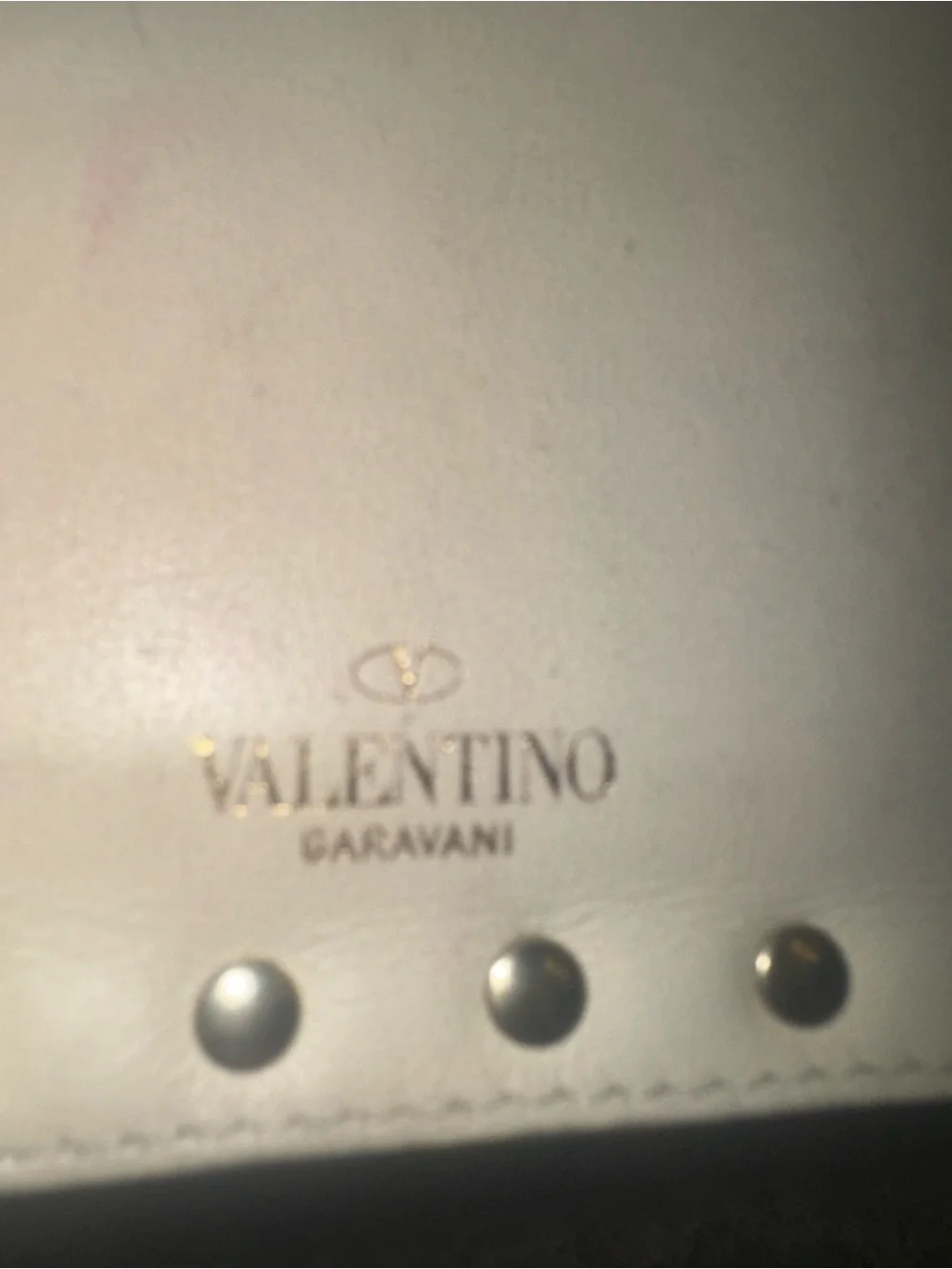 Valentino Garavani Ivory Rockstud Leather Card Wallet